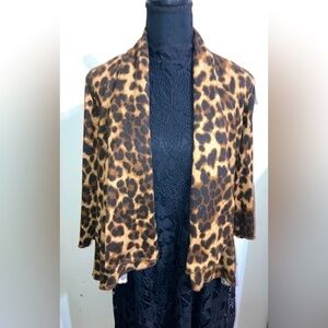 Simply Irresistible Petites Buttery Soft Cheetah Print Cardigan size Medium